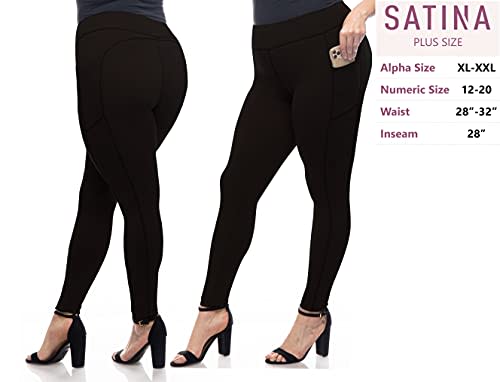 Leggings Depot ActiveFlex Donna A Vita Alta – Capri O Lunghezza Intera, Nero, Taglia XL