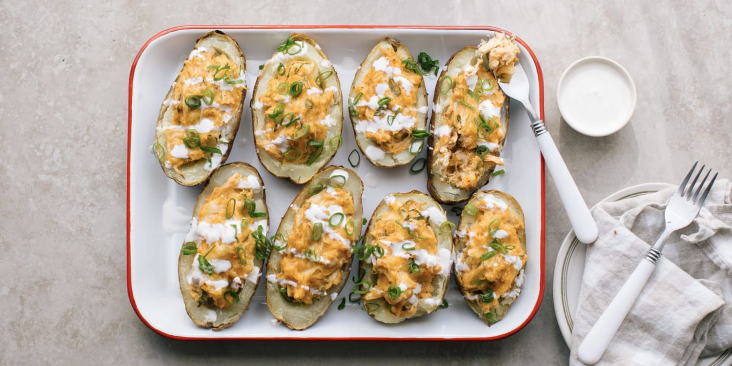 Serve twice-baked loaded buffalo potatoes on game day