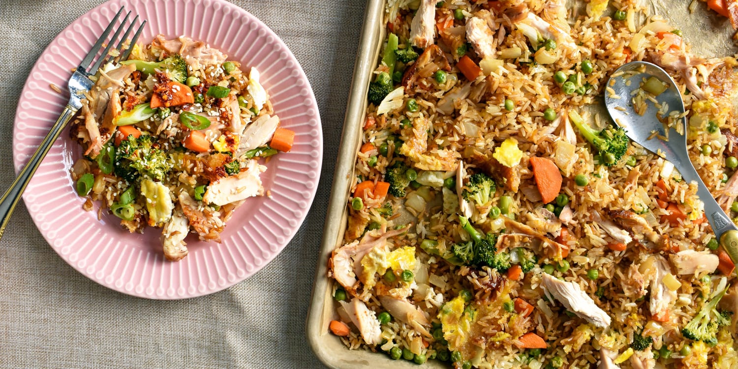 For an easy dinner recipe, try this sheet-pan fried rice