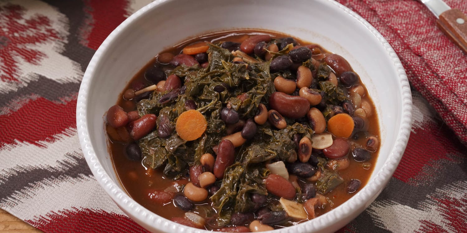 Sunny Anderson makes an easy bean and kale stew using pantry staples