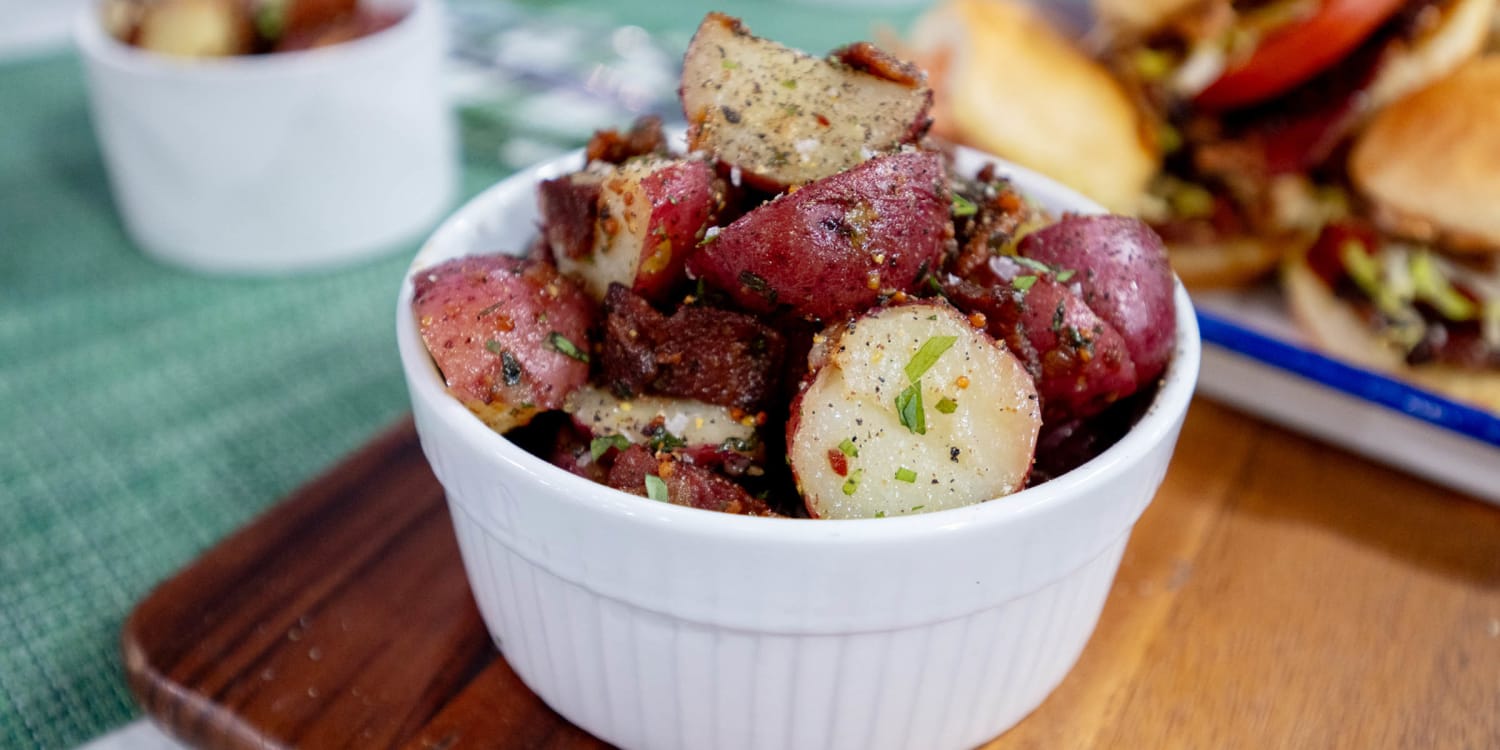 Serve potato salad warm — and with bacon — for a winter side