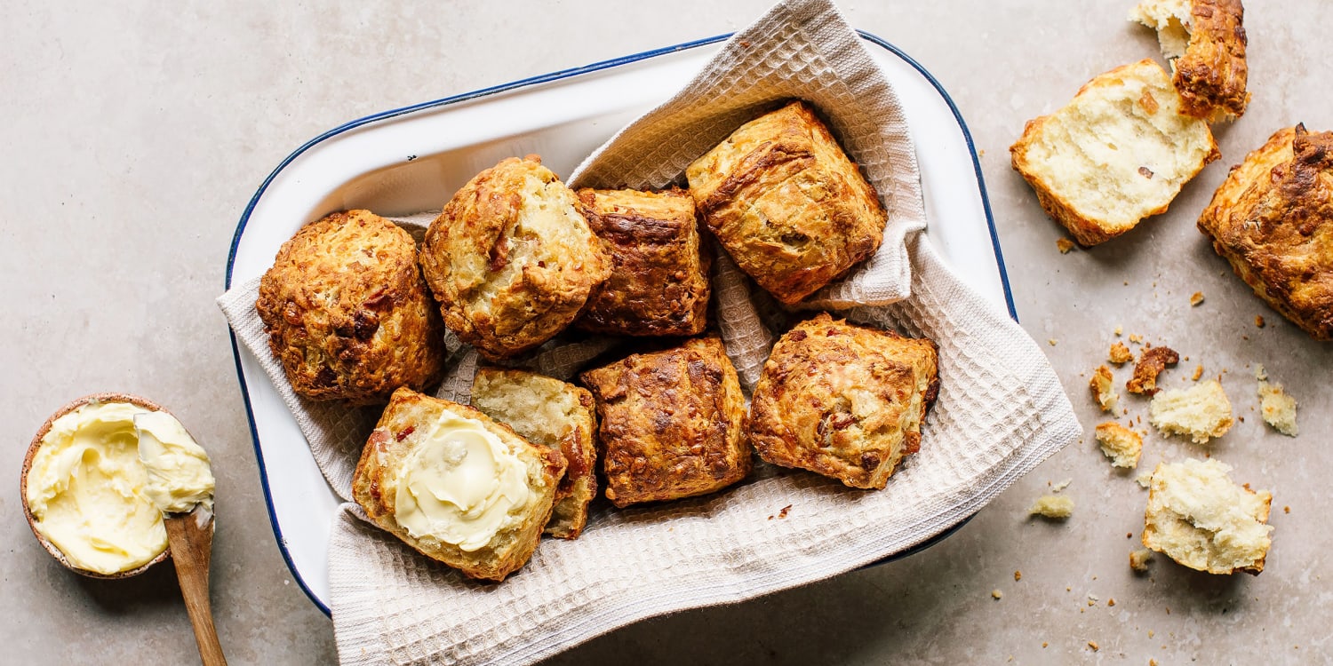 Bake an irresistible batch of bacon and cheddar biscuits