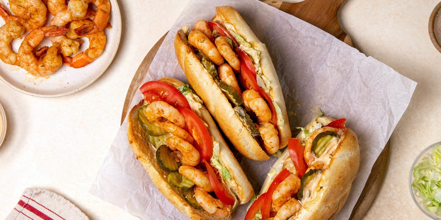 Try making this grilled shrimp po'boy for Mardi Gras