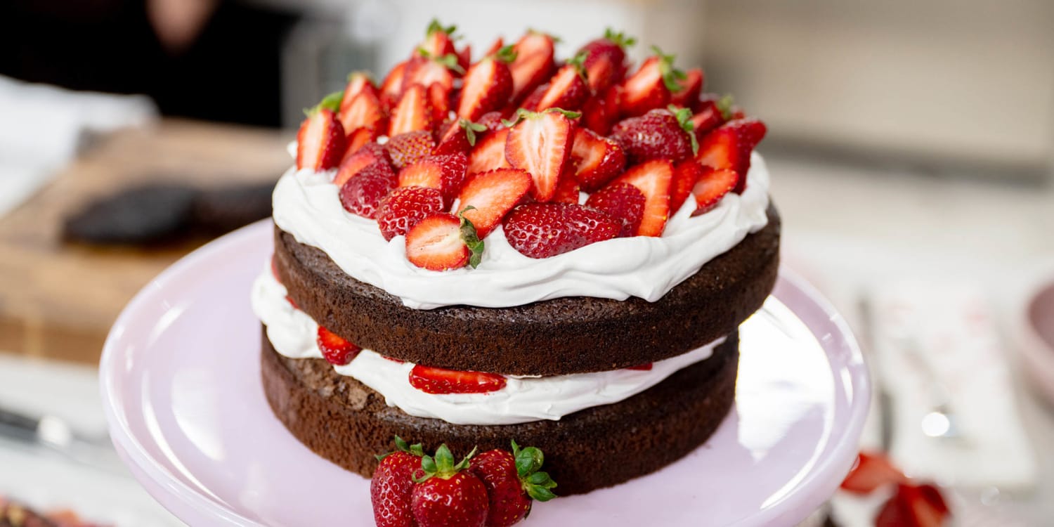 Brownie strawberry shortcake is a chocolaty take on a classic