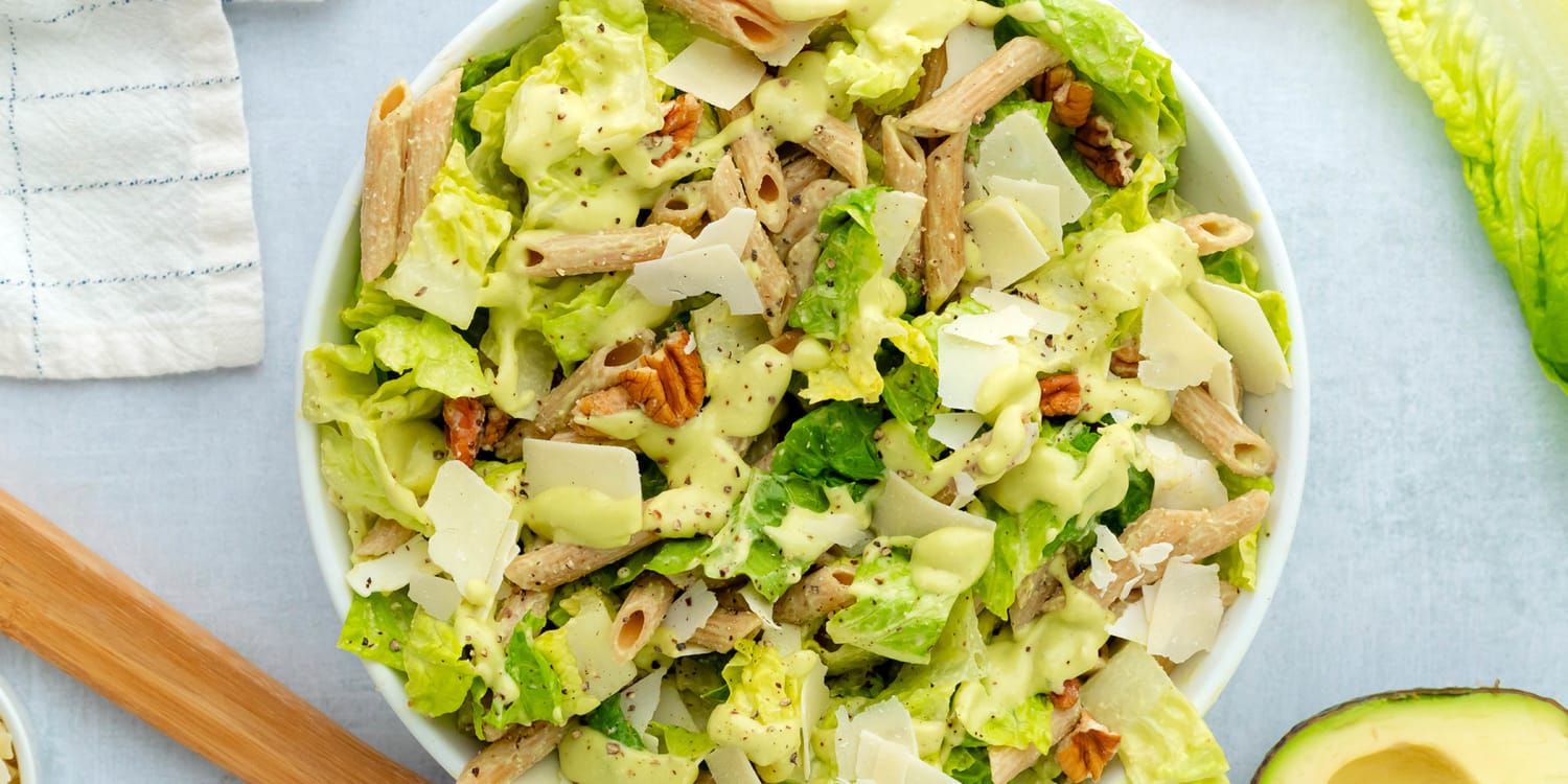 This creamy Caesar pasta salad checks all the boxes