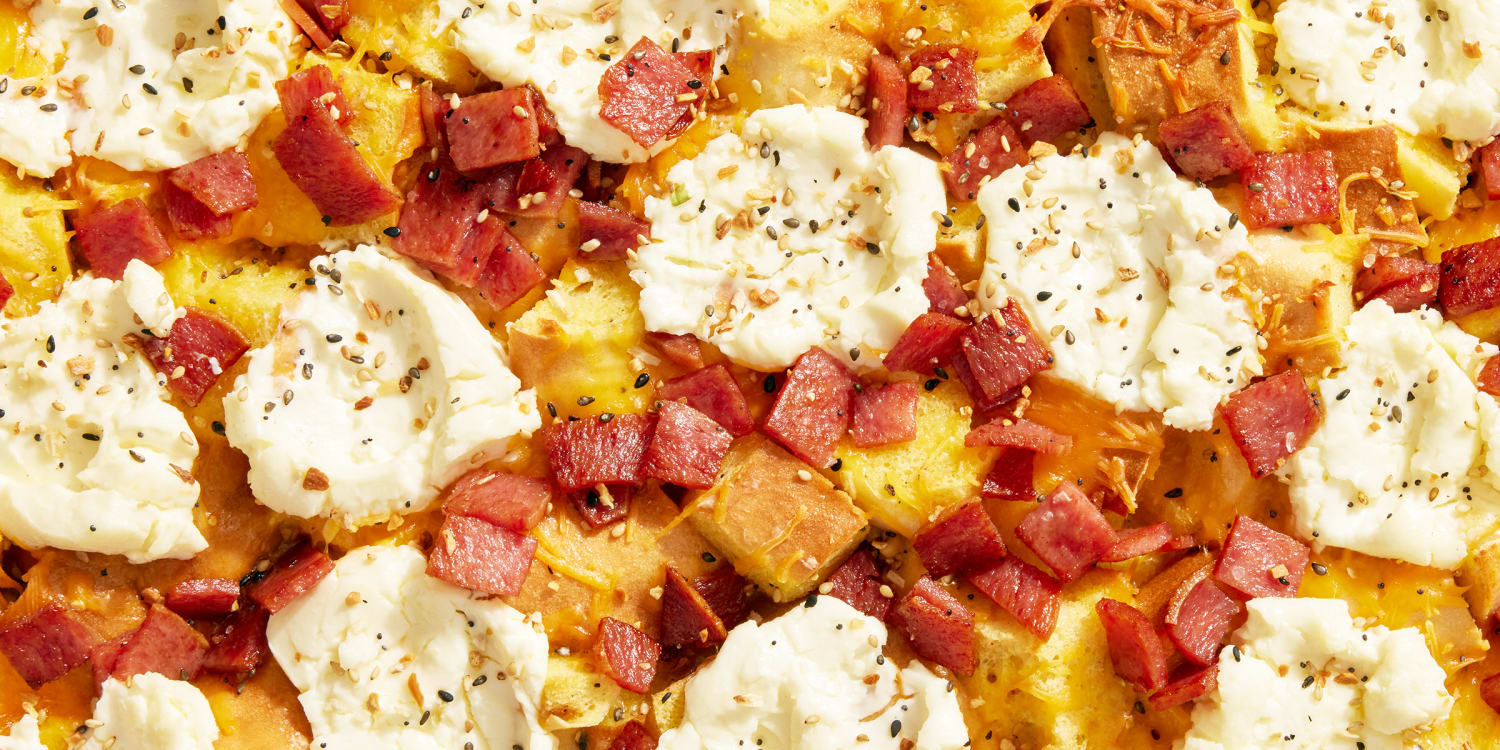 Turn Jersey-style bagels into an easy-to-serve breakfast casserole