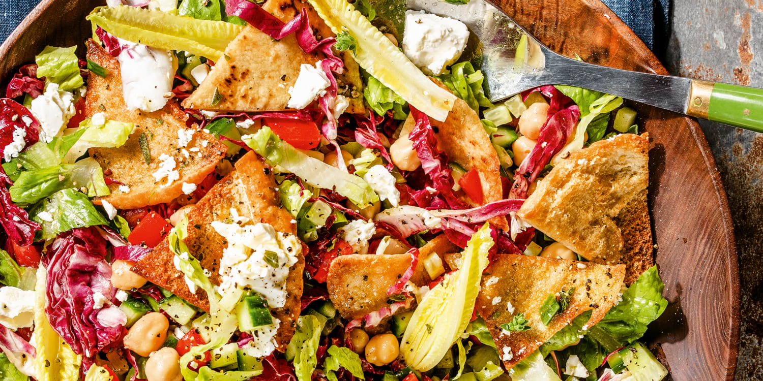 Pita chips add crunch to this summery salad