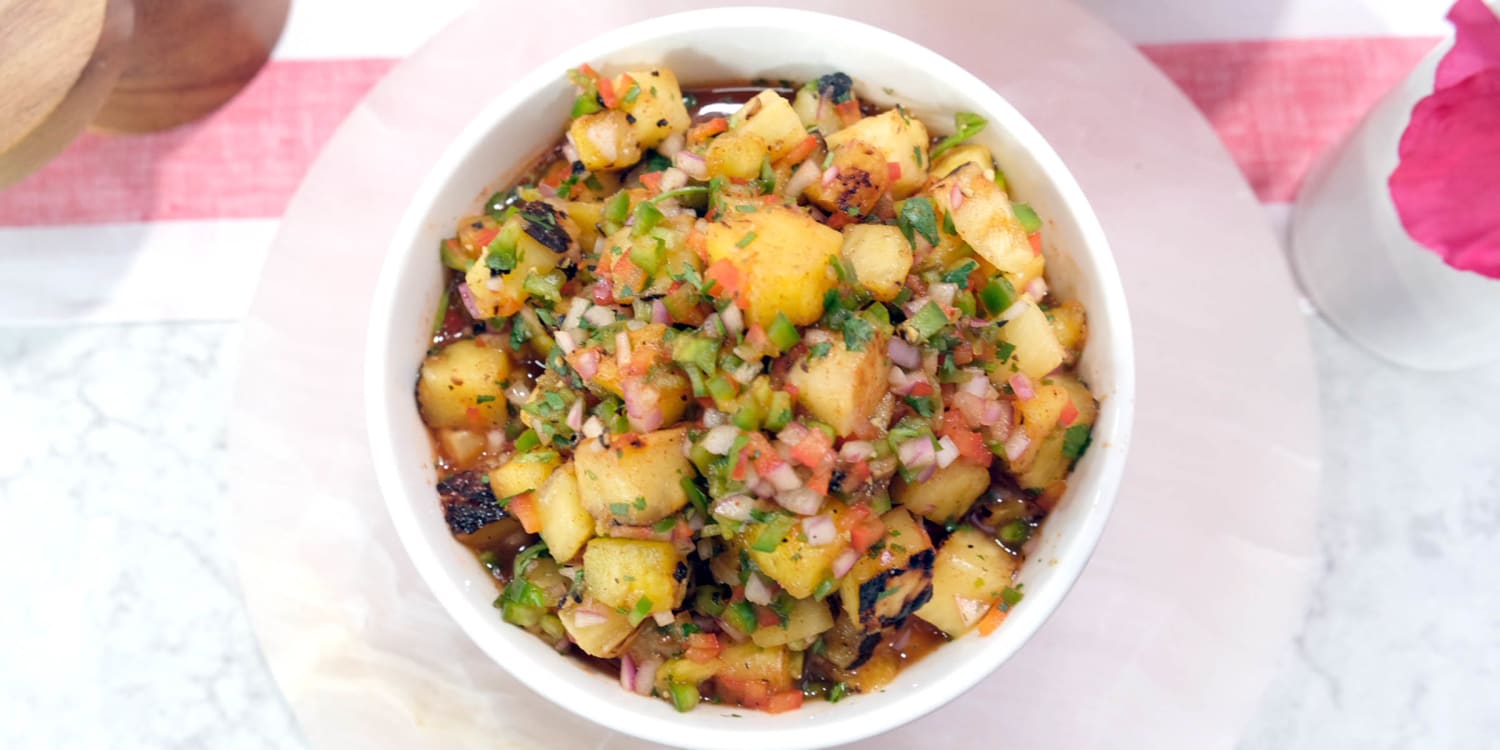 Grilled pineapple brings smoky sweetness to this salsa
