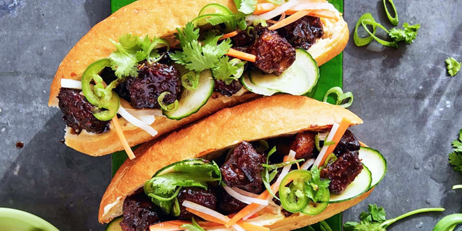 Bahn Mi Sandwiches Get a Bold Flavor Boost From Pork Belly Burnt Ends