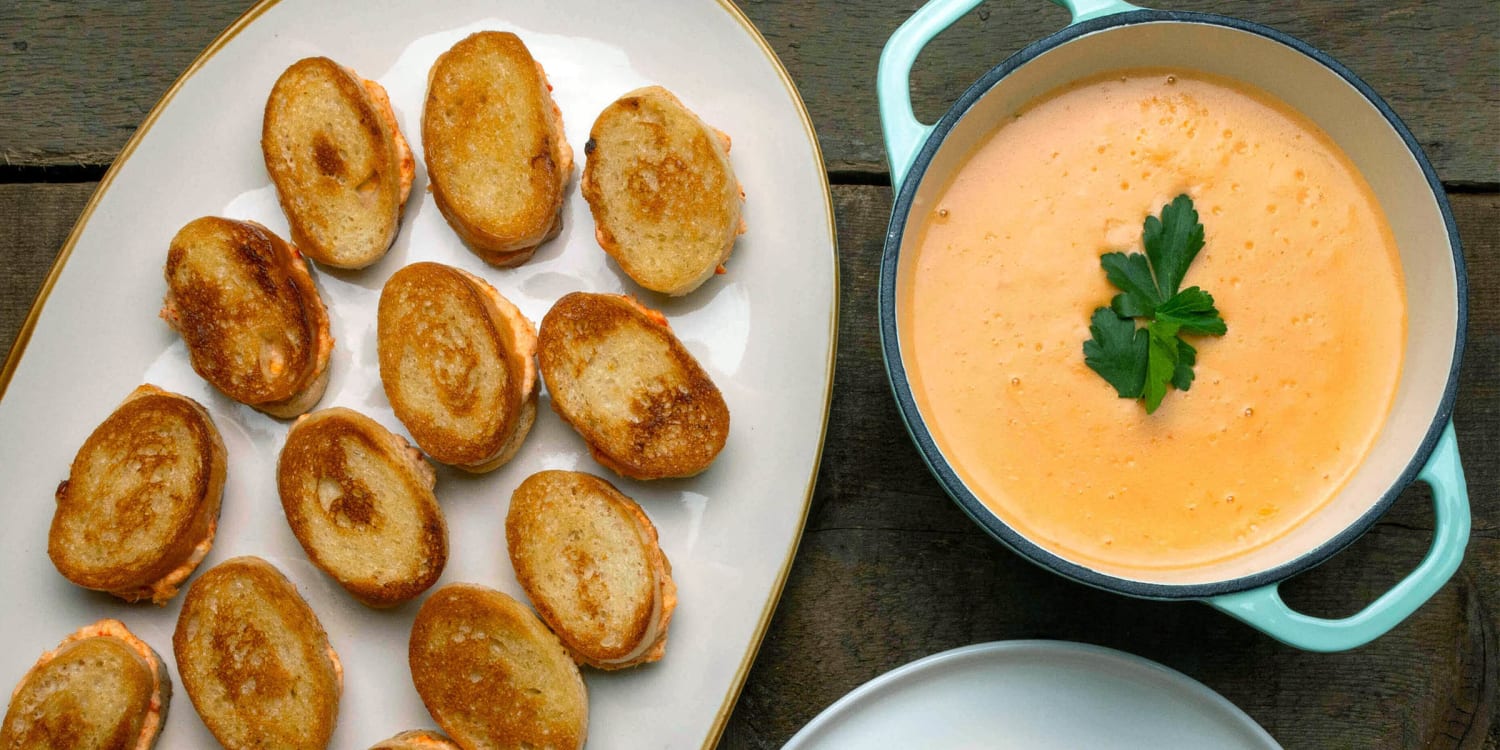 Serve Mini Lobster Grilled Cheeses With Lobster Bisque