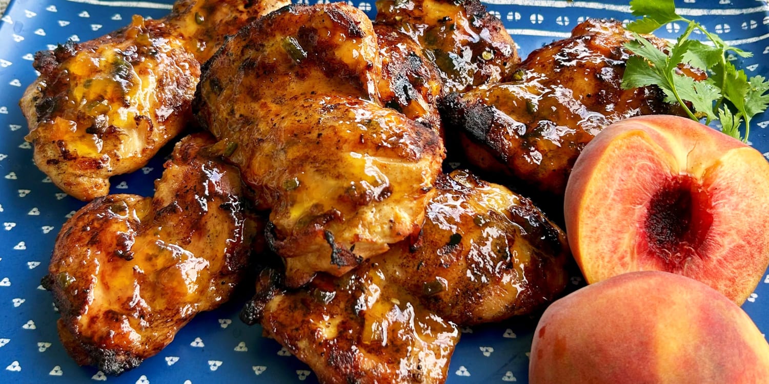 The Sweet Heat of Peach-Jalapeño-Glazed Chicken Is Hard to Beat