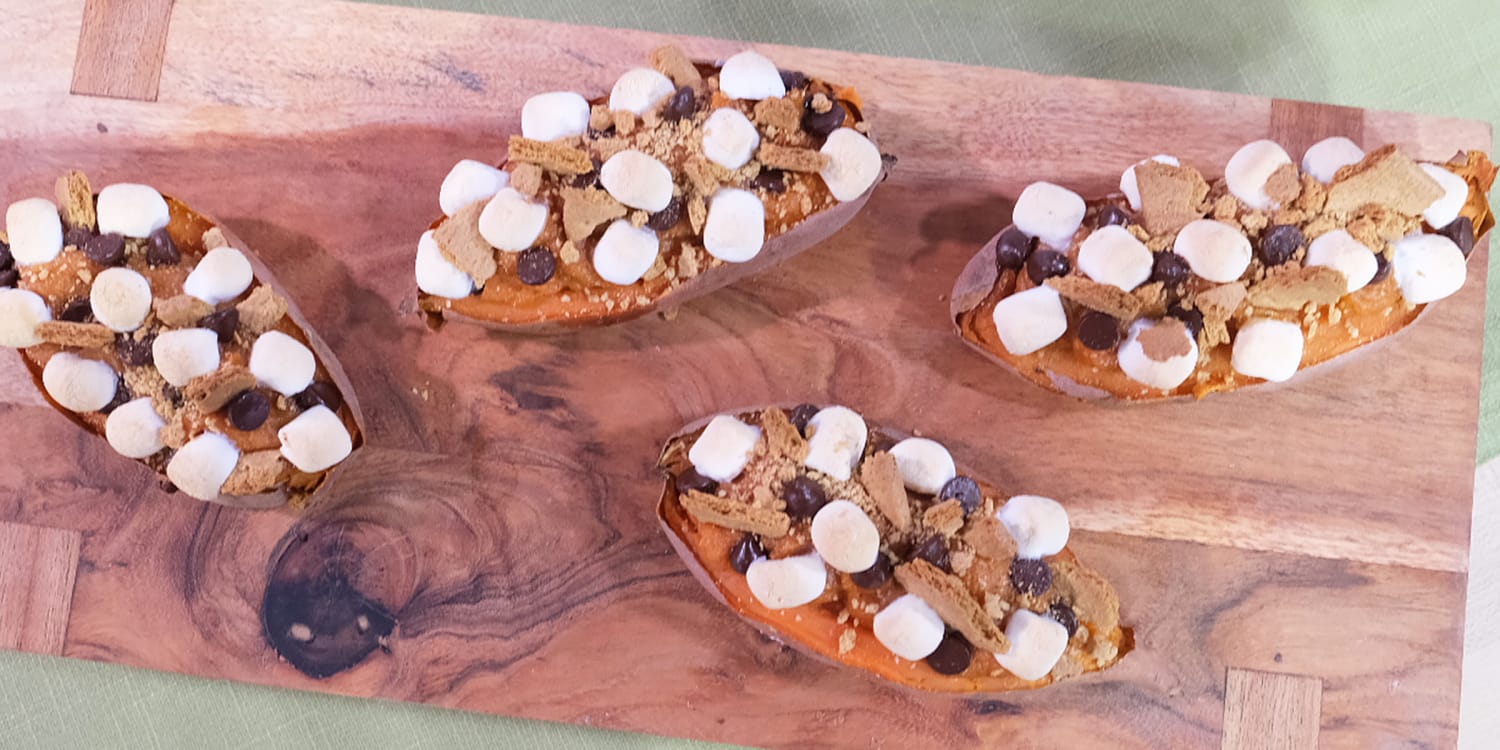 Turn a Sweet Potato Into an Easy Dessert With S'mores Toppings