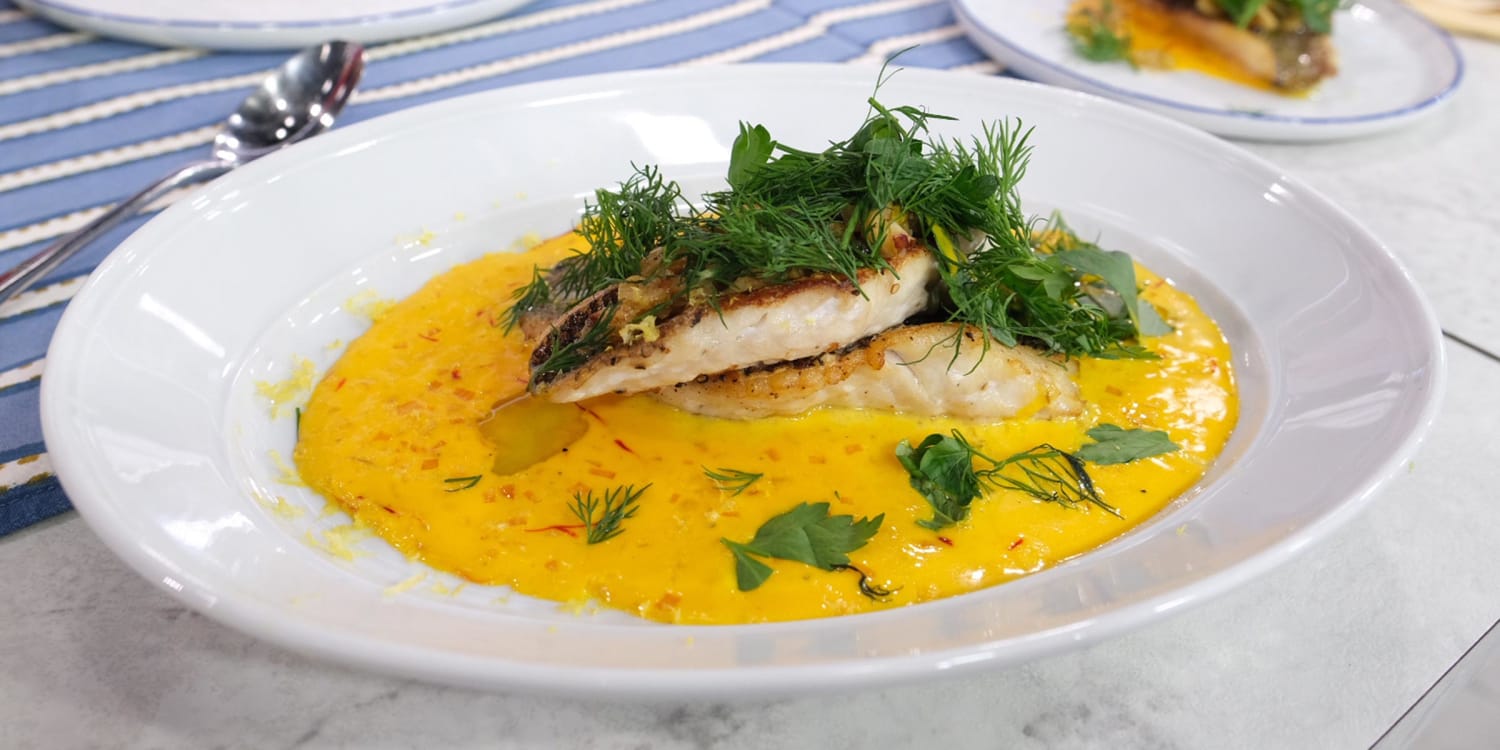 Serve Pan-Fried Sea Bass With a Fresh Herb Salad