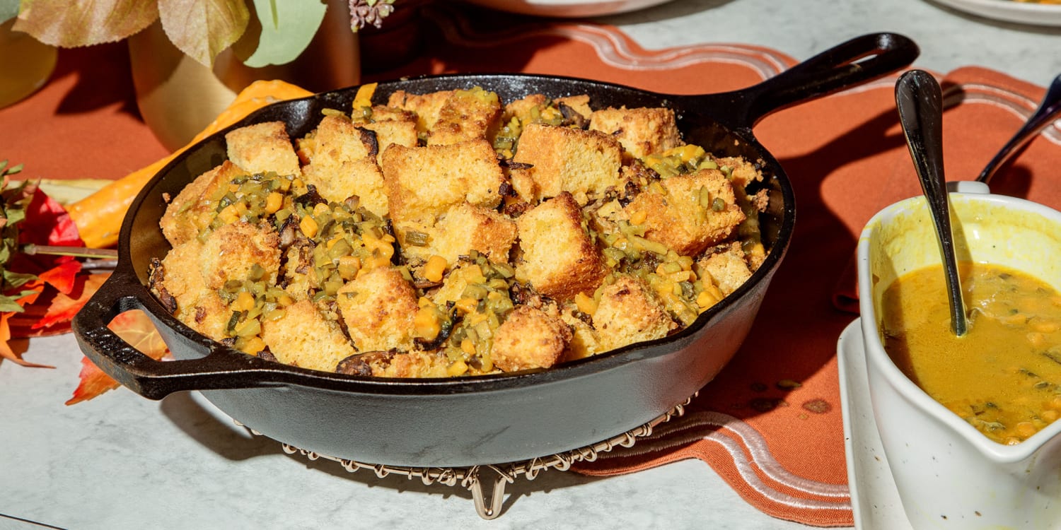 Marcus Samuelsson Serves Cornbread Stuffing With Curry Gravy
