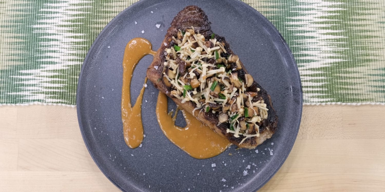 Serve Steak With Miso Mustard and Gingered Mushrooms