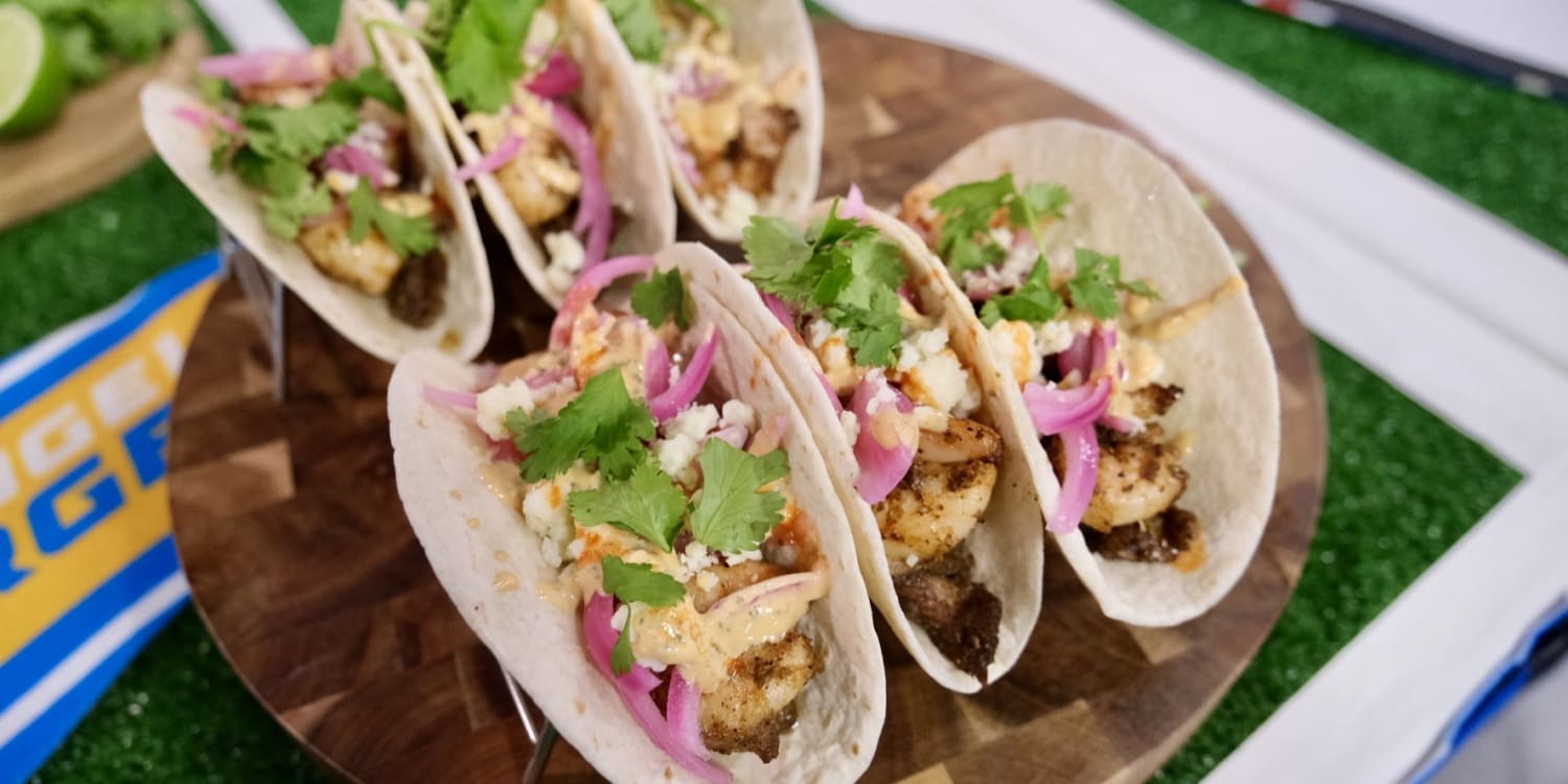 All You Need Is a Sheet Pan for These Surf-and-Turf Tacos