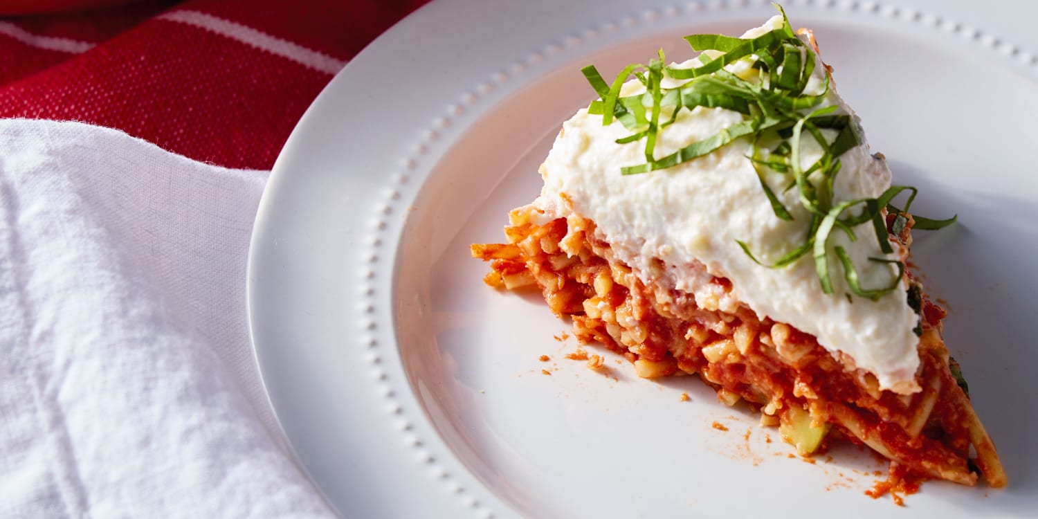 Adam Richman Makes a Meatless Version of His Famous Spaghetti Pie