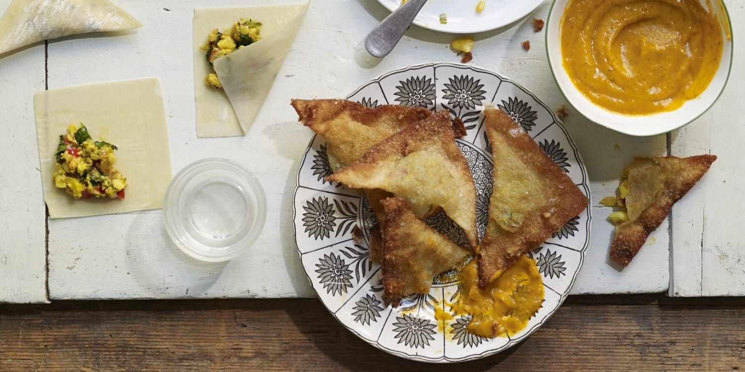Ackee Wontons With Papaya Dipping Sauce Are a JamAsian Delight