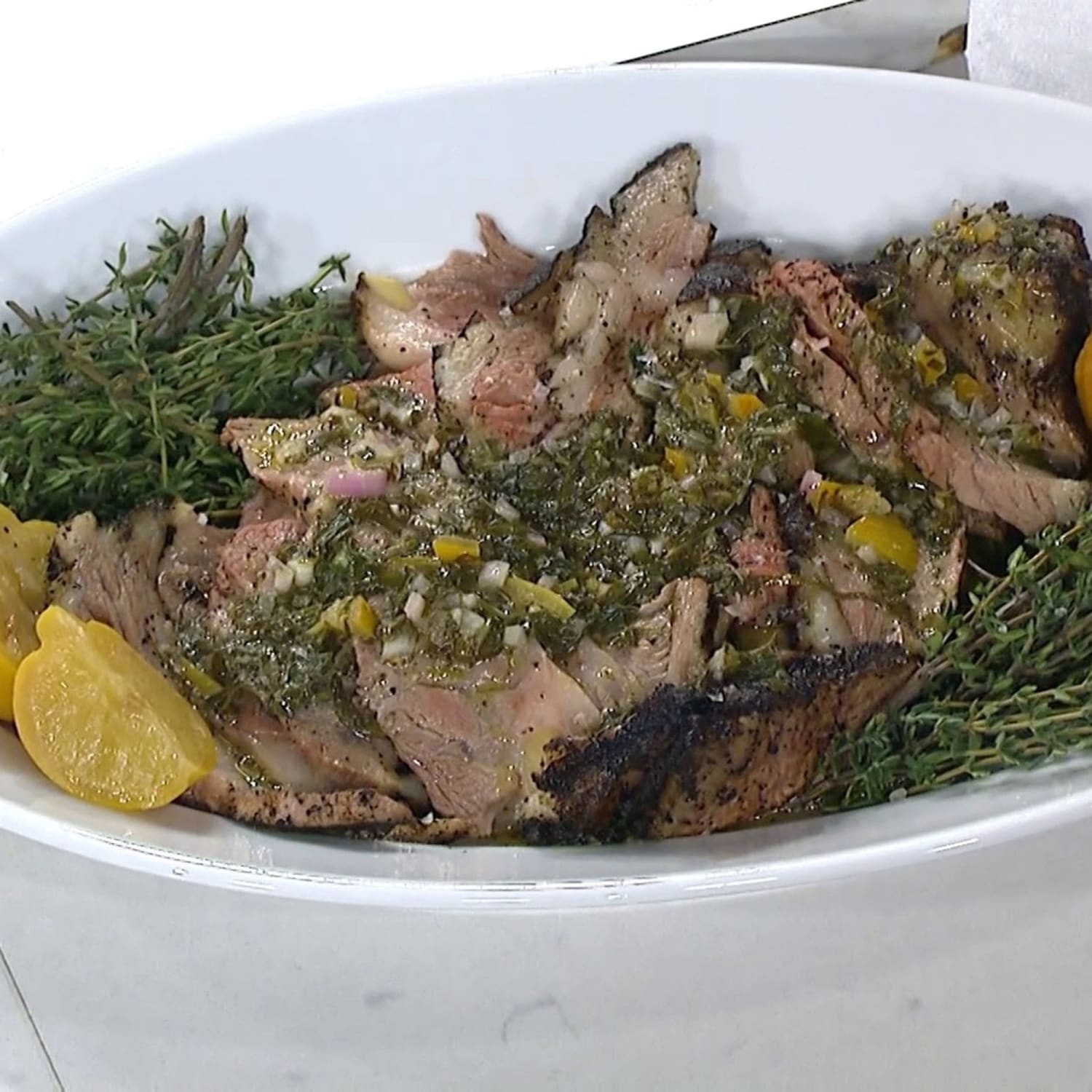Easter Centerpiece: Coffee-Crusted Lamb with Fresh Herb Vinaigrette