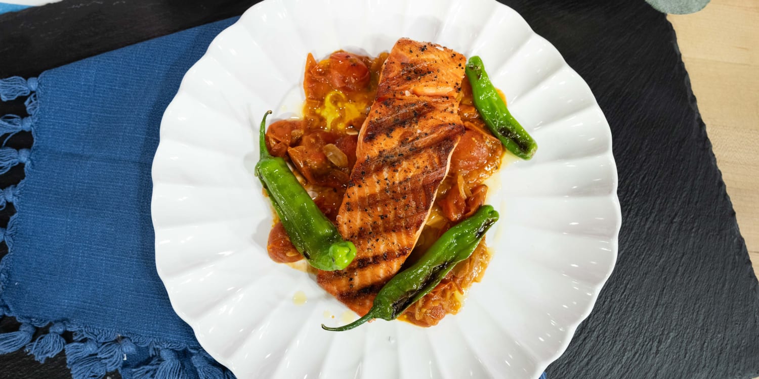 Grilled Salmon Is Right at Home in a Burst Tomato Sauce