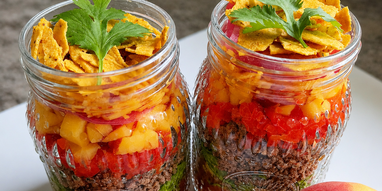 'Walking Tacos' Layer Ingredients in a Jar for Portability