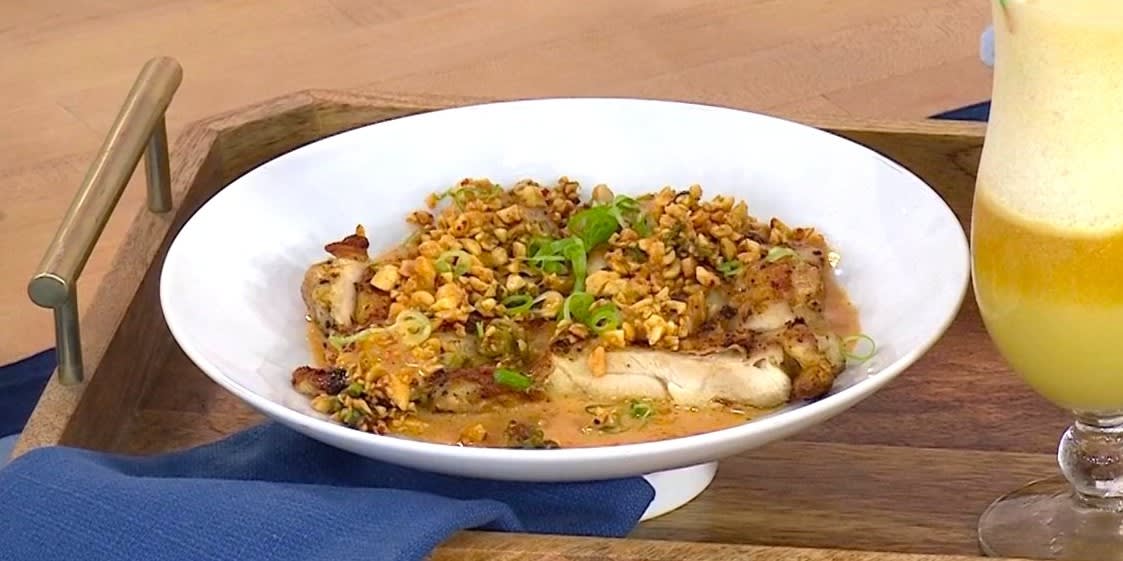 Bobby Flay Adds Major Flavor to Grilled Chicken With Red Curry Coconut Sauce