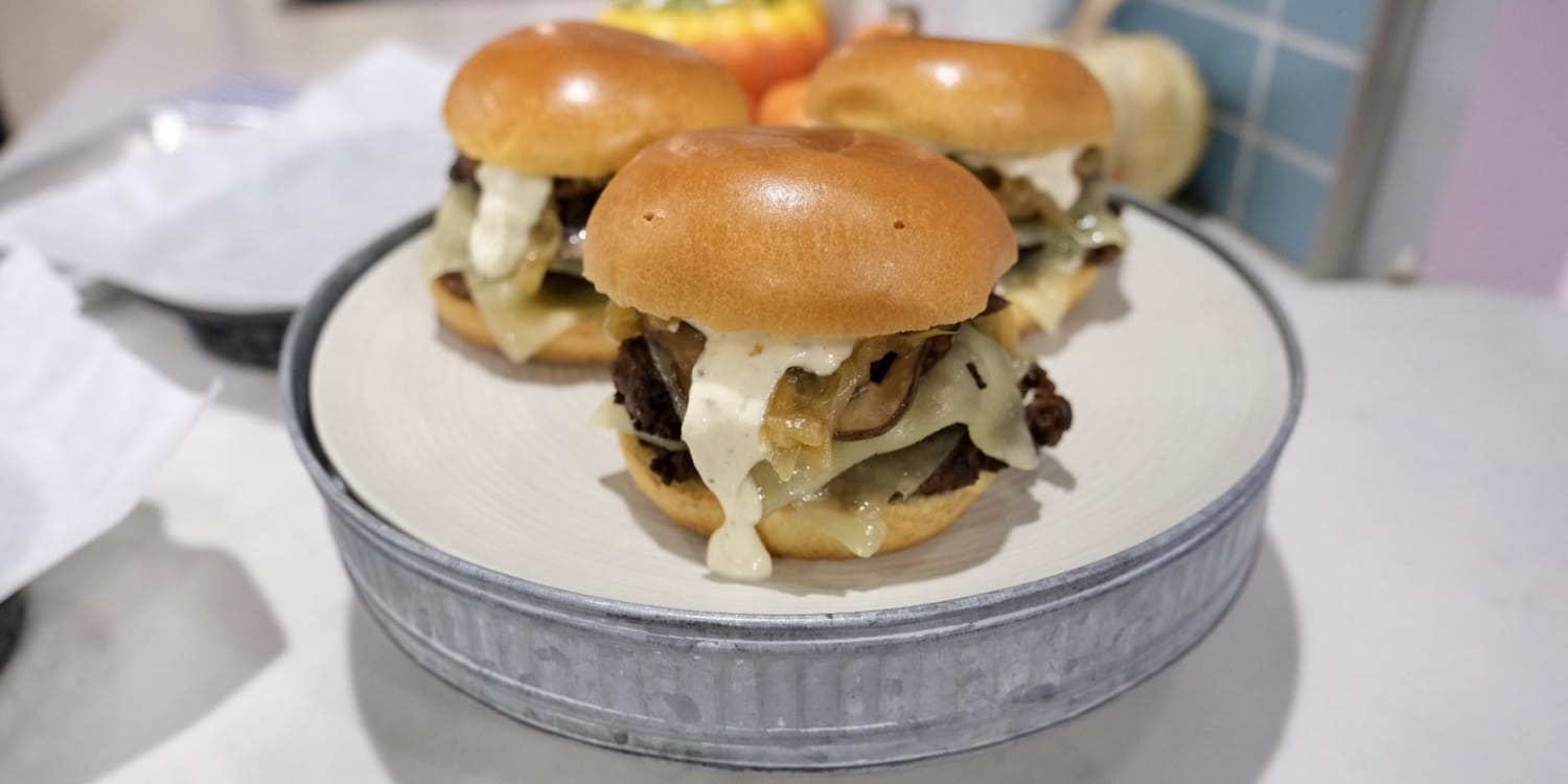 Smash Burgers Go Deluxe With Truffle Mayo and Caramelized Onions