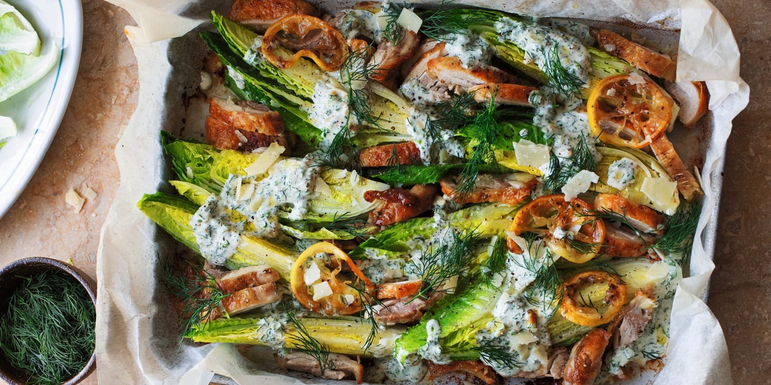 Sheet-Pan Chicken Caesar Salad Makes Dinner a Cinch
