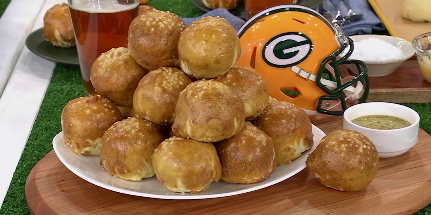 These Brat and Beer Cheese Pretzel Poppers Are Wisconsin in a Bite