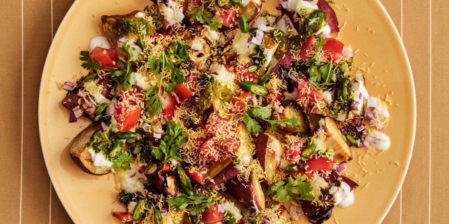 This Chaat-Inspired Appetizer Uses Japanese Sweet Potatoes as a Base