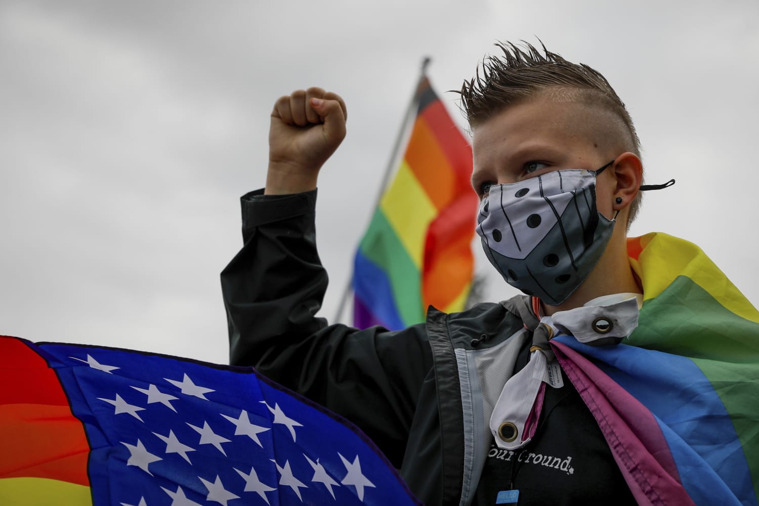 Reverse side U.S. flag conveys movement forward