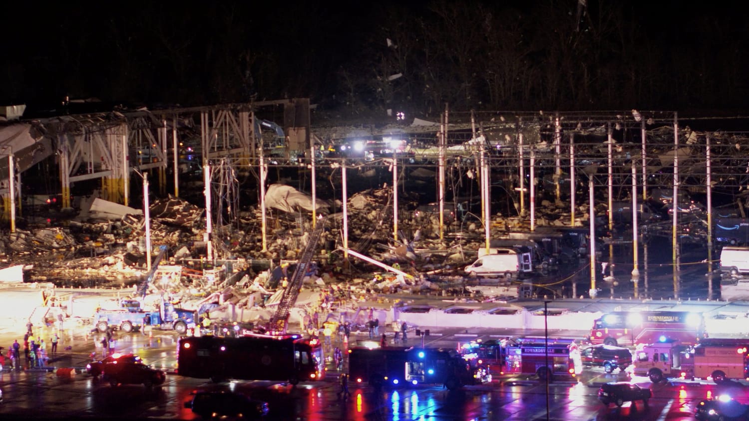 Six dead in Illinois Amazon warehouse collapse following tornado
