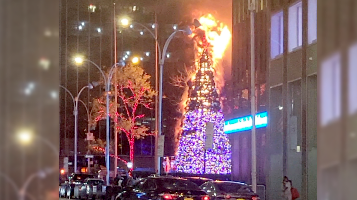 Un hombre incendió el árbol de Navidad en Manhattan, image size:1500x844