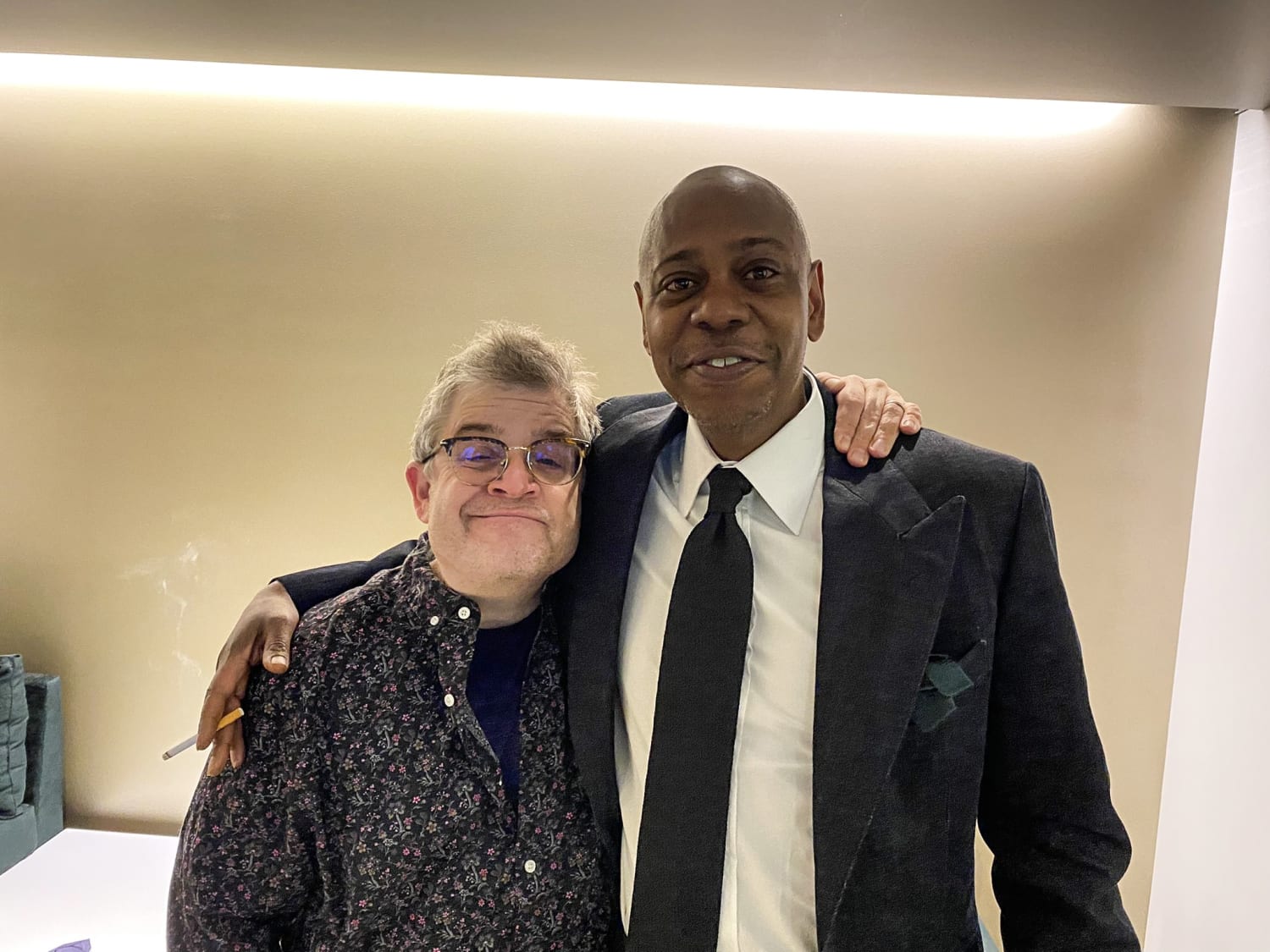 Patton Oswalt defends, apologizes for New Year’s Eve photo with Dave Chappelle