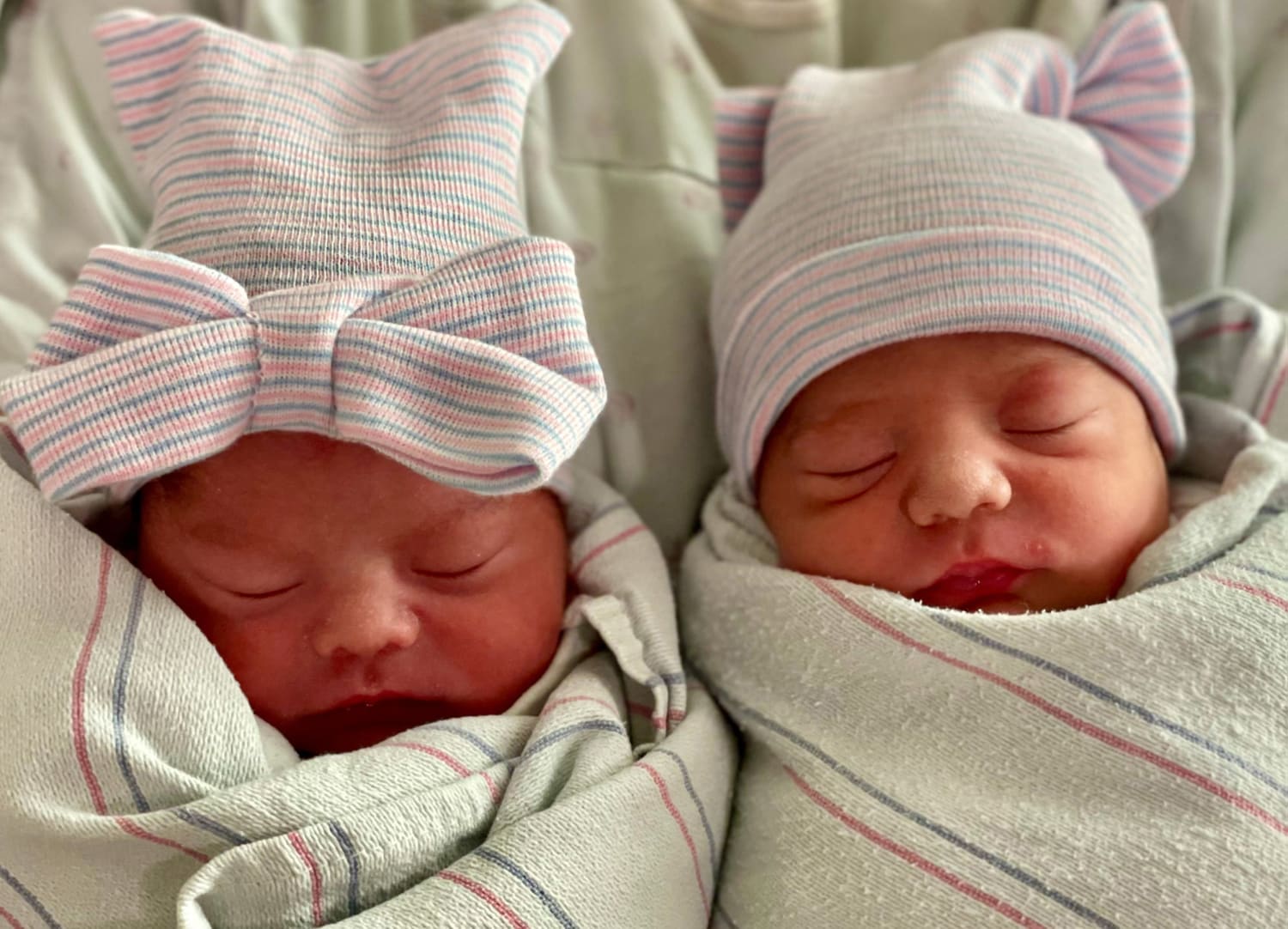 newborn twin baby boy and girl