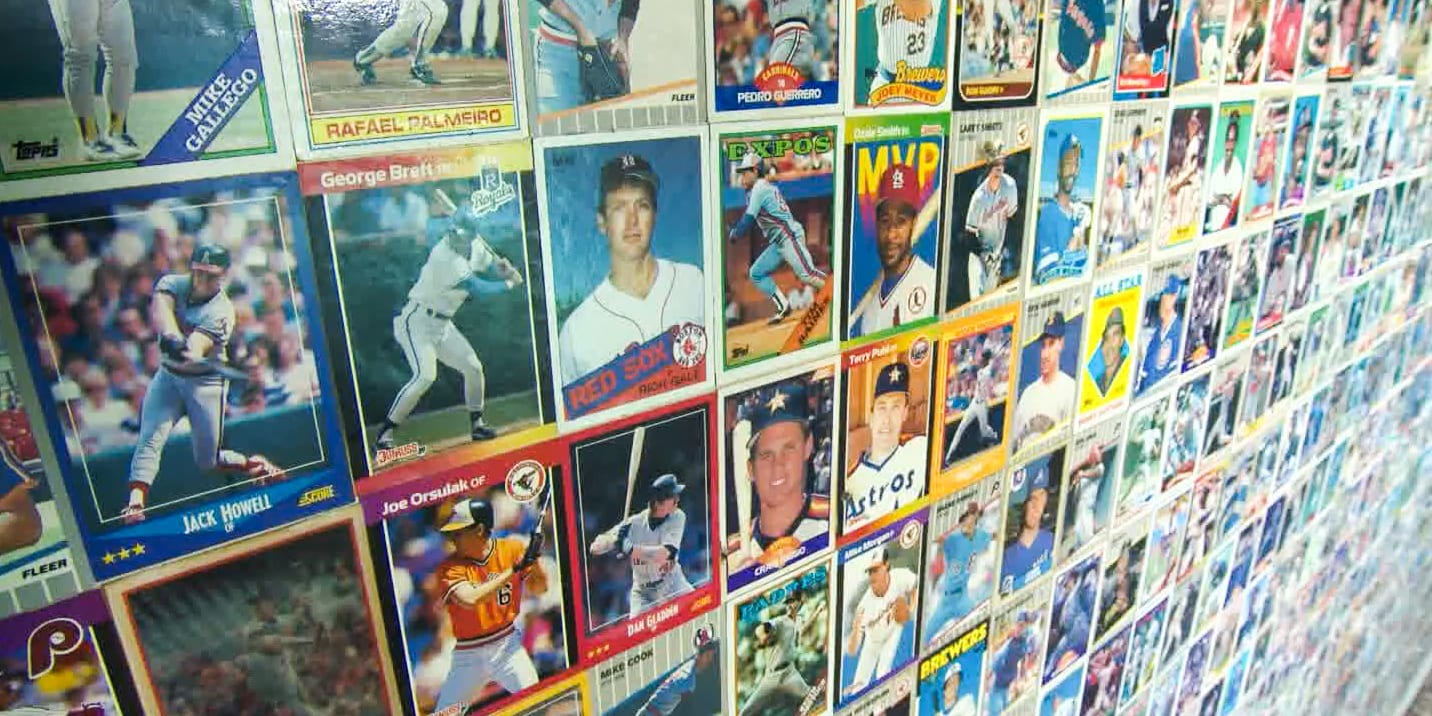 Idaho family renovating home discovers baseball card collection glued to  wall