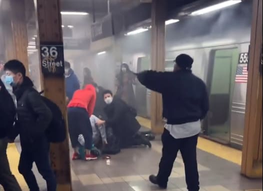 Video, photos show chaos in aftermath of Brooklyn subway shooting