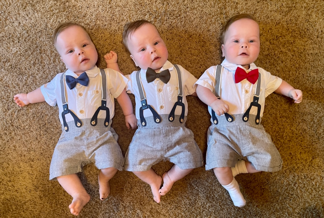 Family of identical triplets has the best answer to 'how do you tell them apart?'