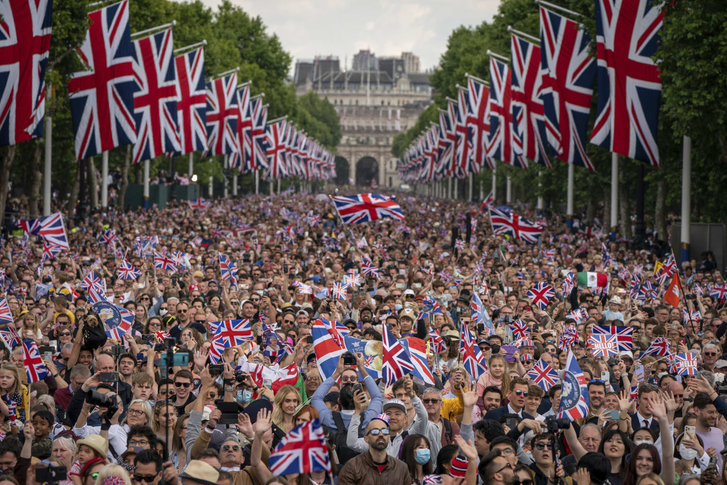 London UK, 5th June 2022. woman street dancer at The pageant for the Queen  Elizabeth II's Platinum Jubilee celebration in central London. Large Crowds  line the street along the Mall and Whitehall