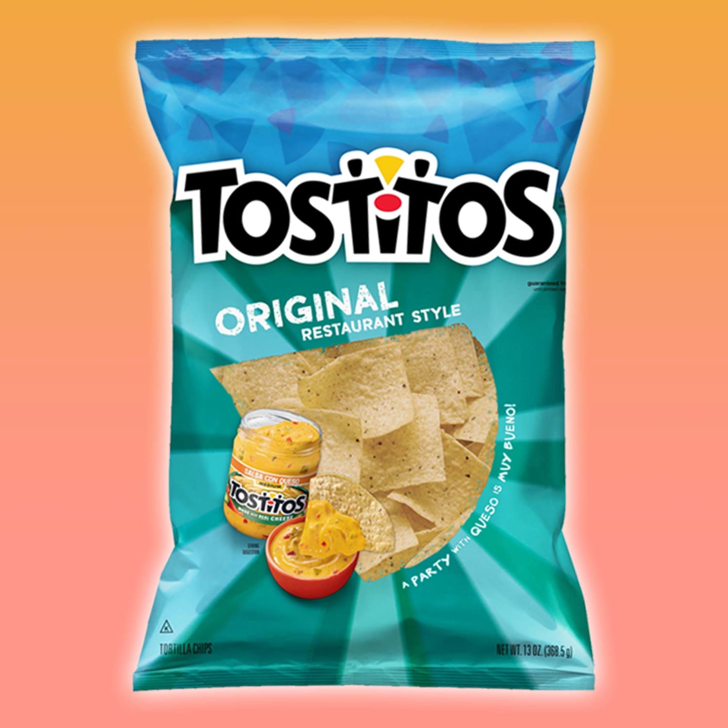 Tostitos Original Restaurant Style Tortilla Chips 18 Oz Party Size Plastic Bag