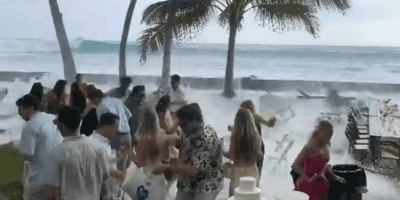 Waves swamp local homes, weddings during 'historic' south swell