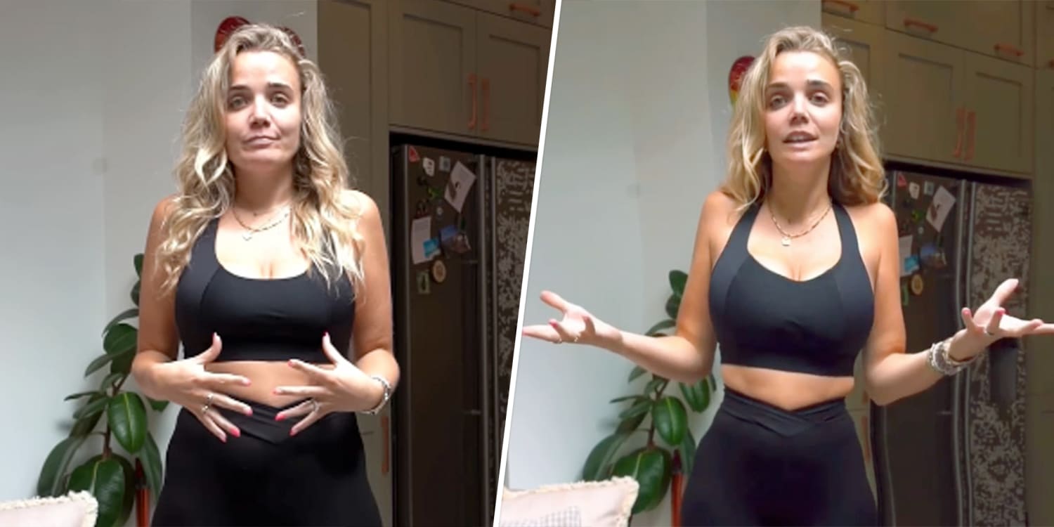 This influencer appears to have very wide hips and a tiny waist