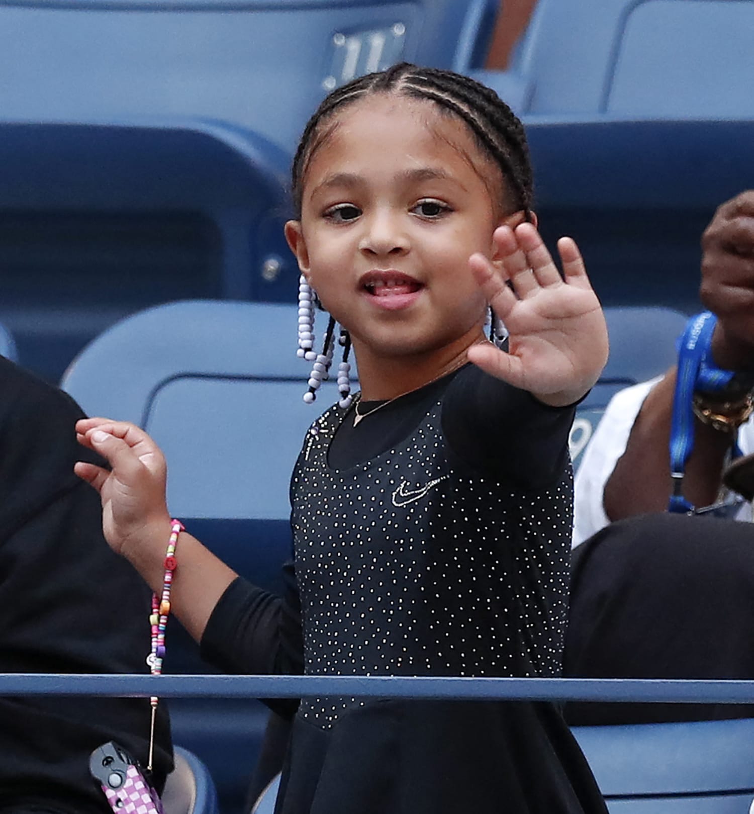 Serena Williams' Daughter Olympia Wears Her Mom's Iconic Beads and  Sparkling Outfit at U.S. Open