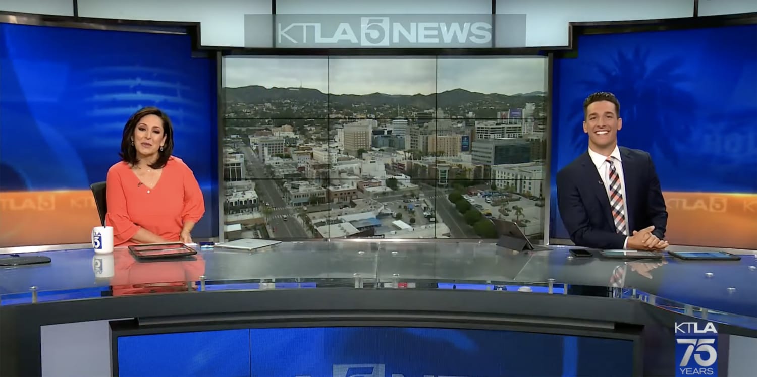 Los Angeles anchorman is out of a job following an on-air, emotional  farewell to colleague