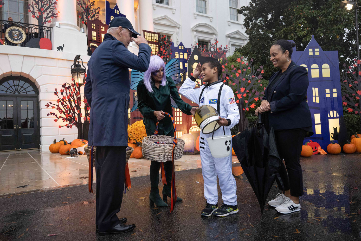 First Lady Jill Biden Dons Purple Wig Face Paint for White House