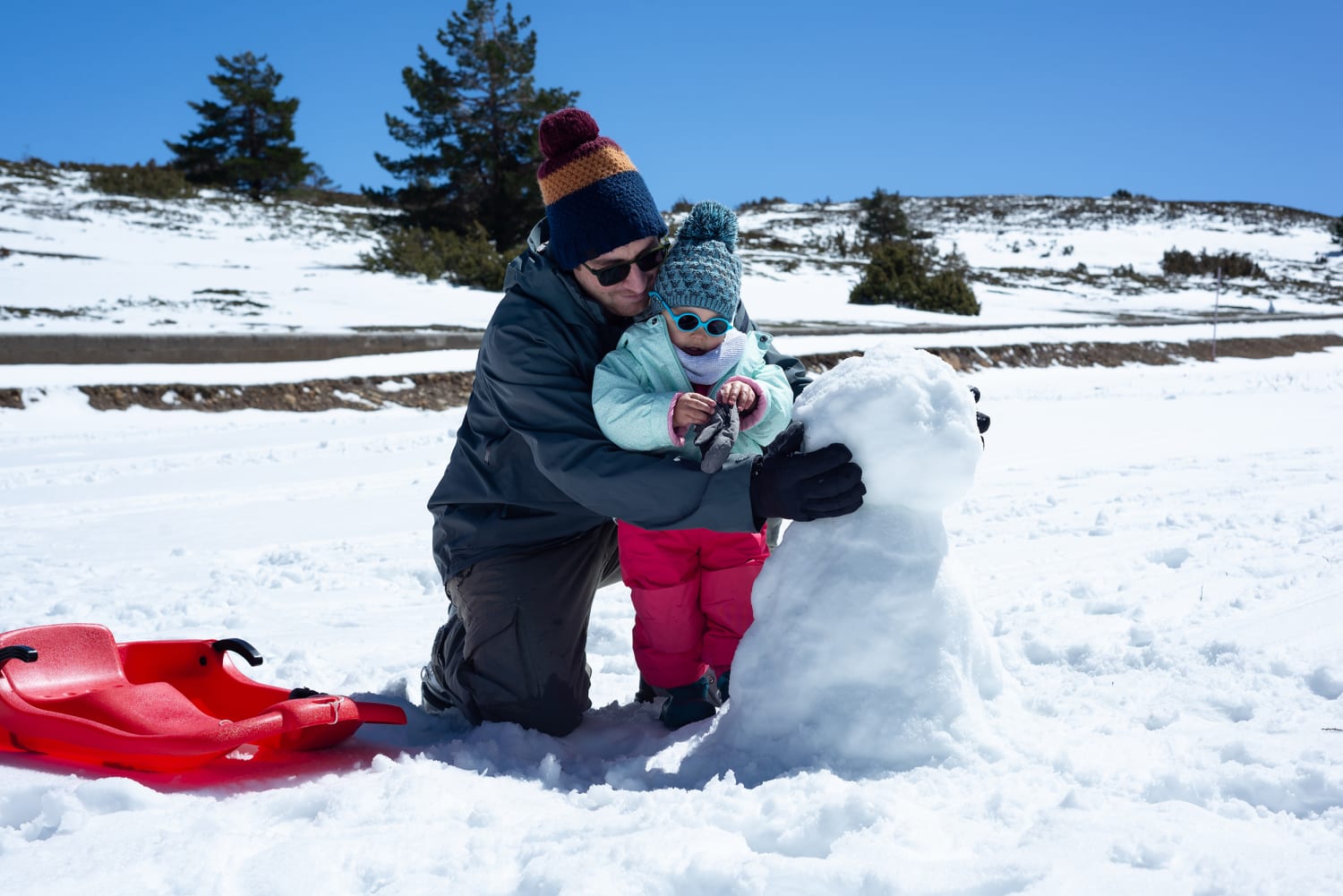 kids playing in snow