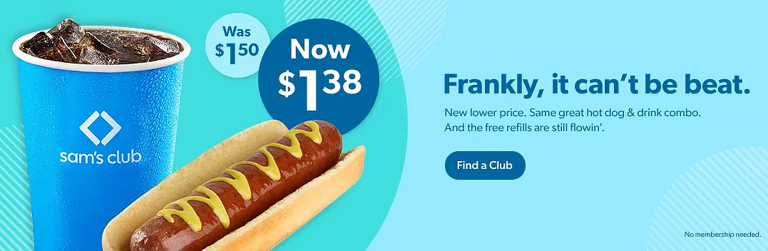 Sam's Club Starts Wiener War by Undercutting Costco With $1.38 Hot Dog Combo