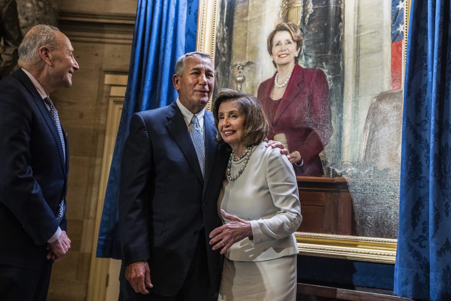 Former Speaker John Boehner tears up at Pelosi portrait unveiling