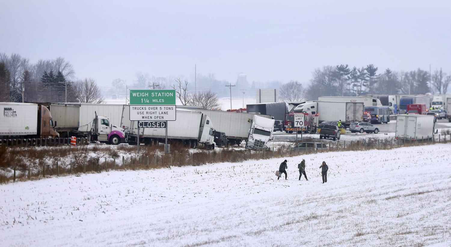VIDEO Dozens Hurt in 85Vehicle Pileup on Icy Wisconsin Interstate