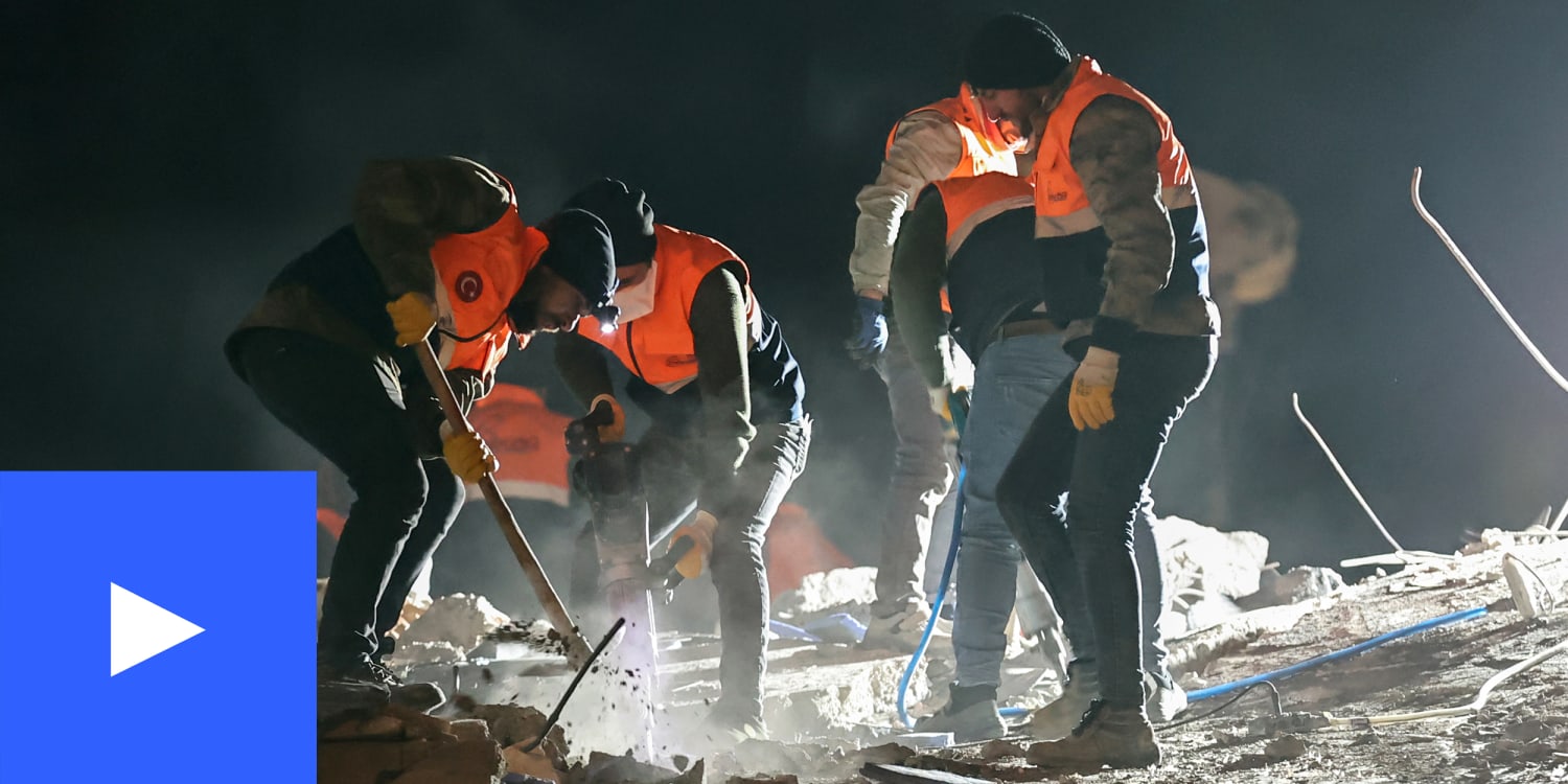 Photo of rescue search in Turkey after earthquake